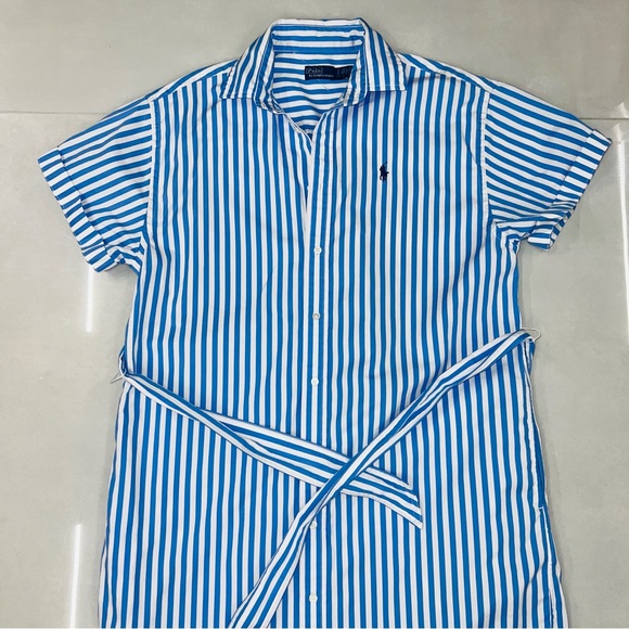 Polo Ralph Lauren Stripe short Sleeve Belted Shirt Dress - Picture 7 of 9